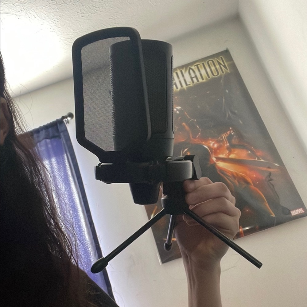 Black Microphone with Stand